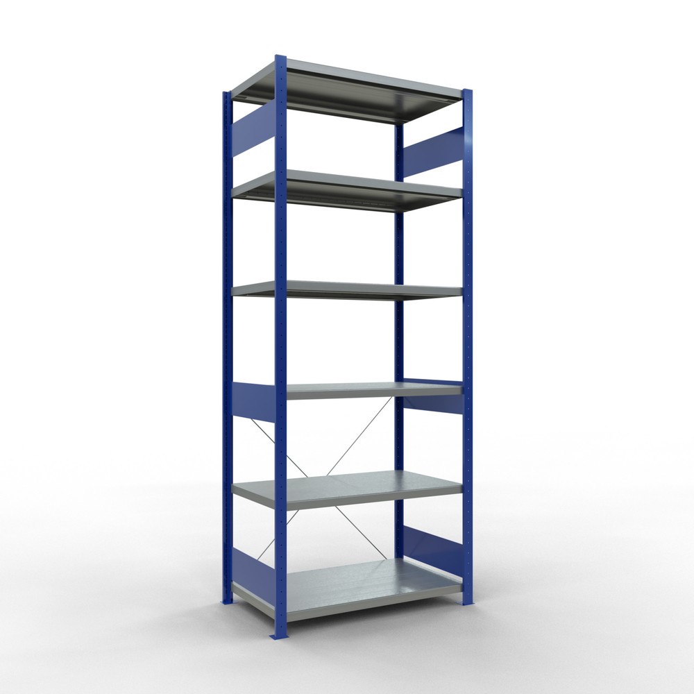 Product afbeelding: Legbordstelling SCHULTE, gentiaanblauw / verzinkt, vaklast 330 kg, hxbxd 2.500 x 1.060 x 636 mm