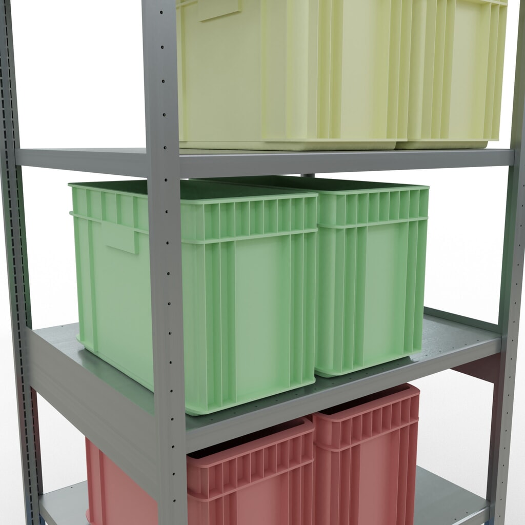 Legbordstelling SCHULTE, verzinkt, vaklast 330 kg, hxbxd 2.500 x 1.060 x 836 mm Productafbeelding nr. 4: Legbordstelling SCHULTE, verzinkt, vaklast 330 kg, hxbxd 2.500 x 1.060 x 836 mm