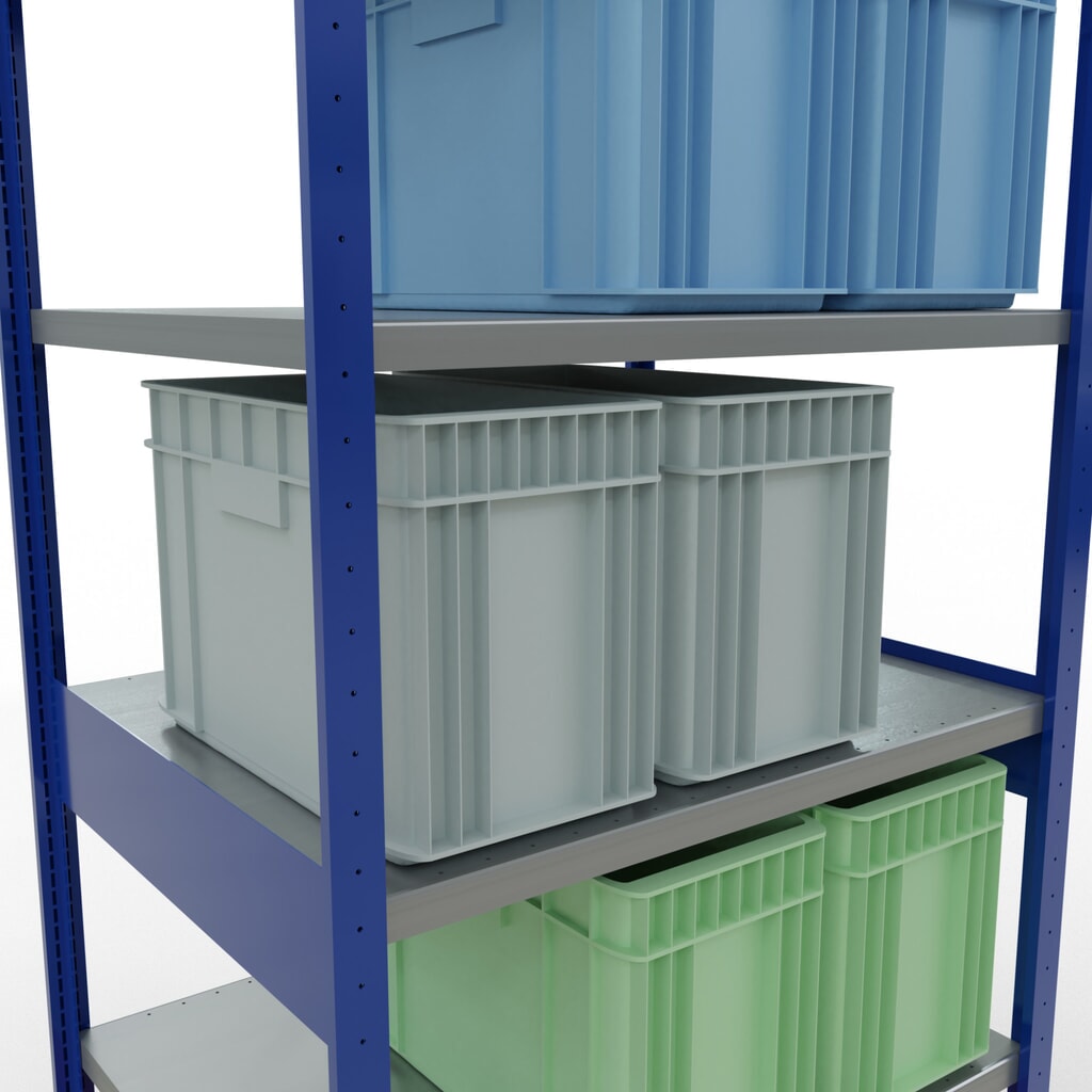 Legbordstelling SCHULTE, gentiaanblauw / verzinkt, vaklast 330 kg, hxbxd 2.500 x 1.060 x 836 mm Productafbeelding nr. 4: Legbordstelling SCHULTE, gentiaanblauw / verzinkt, vaklast 330 kg, hxbxd 2.500 x 1.060 x 836 mm