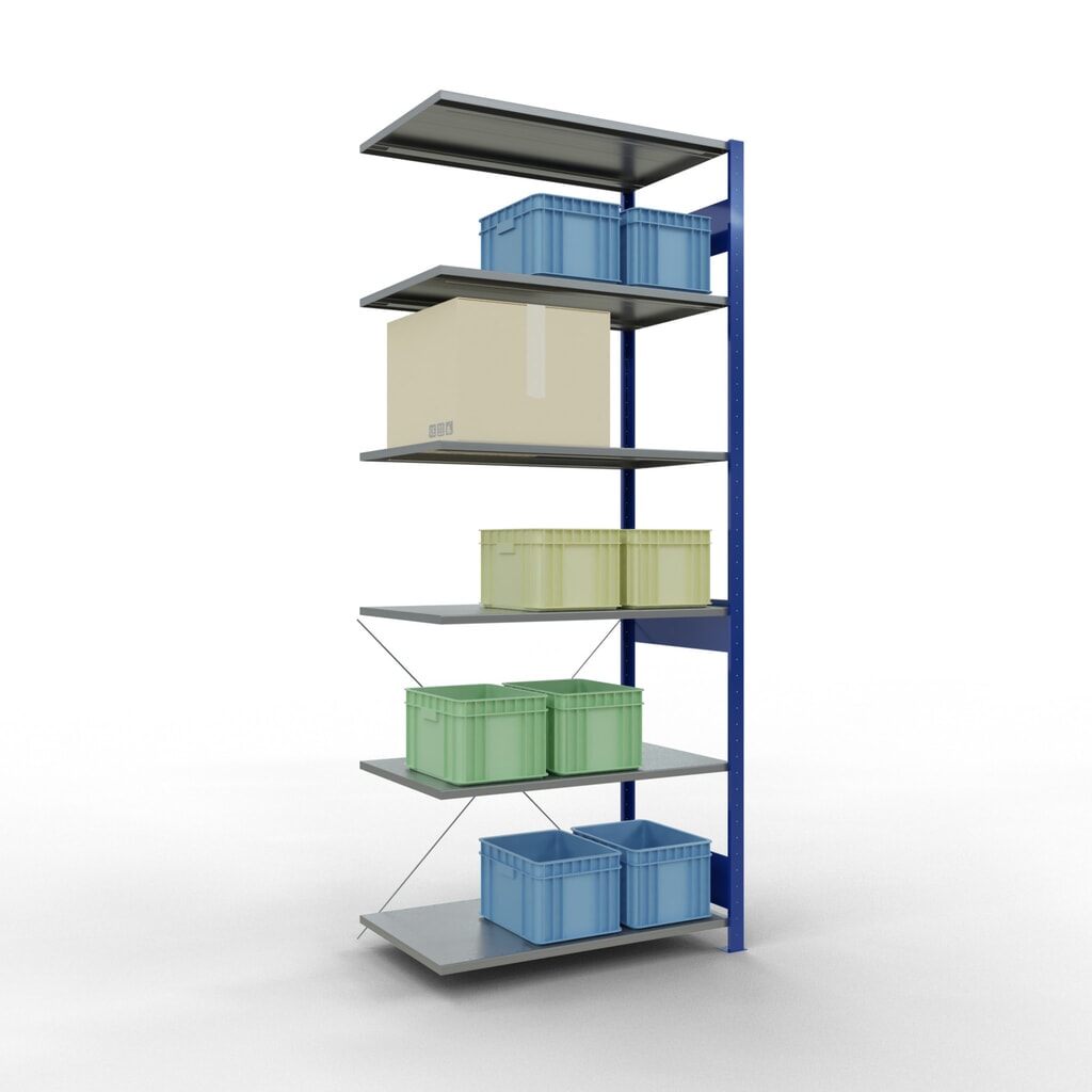 Productafbeelding nr. 4: Legbordstelling SCHULTE steeksysteem, AE, VL 150 kg, gentiaanblauw / verzinkt, hxbxd 2.500 x 1.000 x 600 mm
