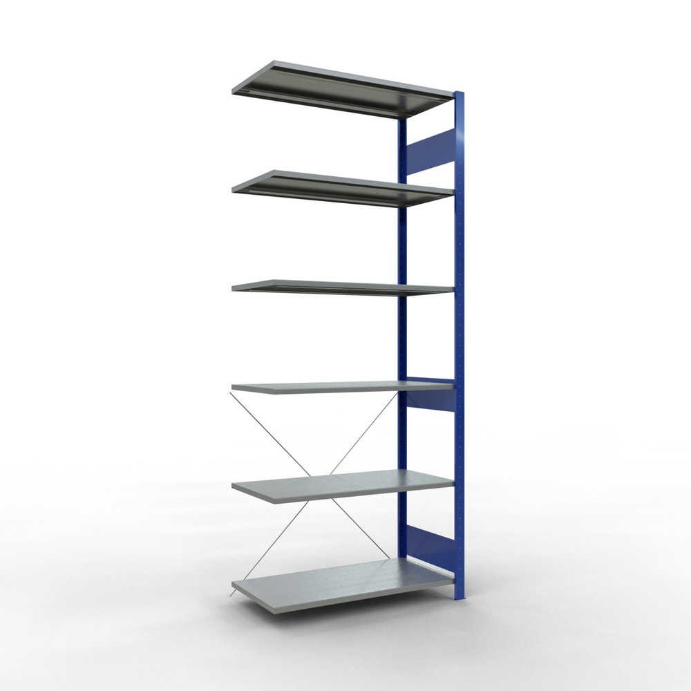 Product afbeelding: Legbordstelling SCHULTE steeksysteem, AE, VL 150 kg, gentiaanblauw / verzinkt, hxbxd 2.500 x 1.000 x 500 mm