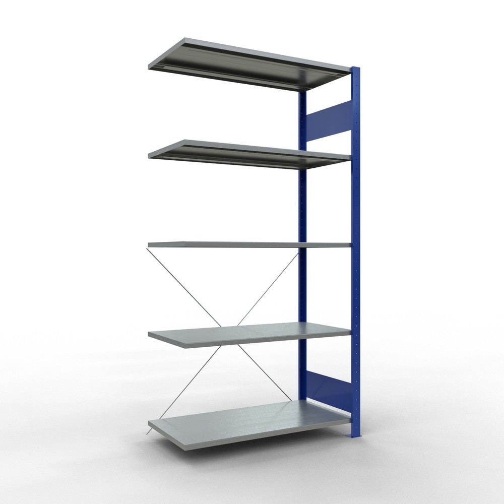 Productafbeelding nr. 1: Legbordstelling SCHULTE steeksysteem, AE, VL 150 kg, gentiaanblauw / verzinkt, hxbxd 2.000 x 1.000 x 500 mm
