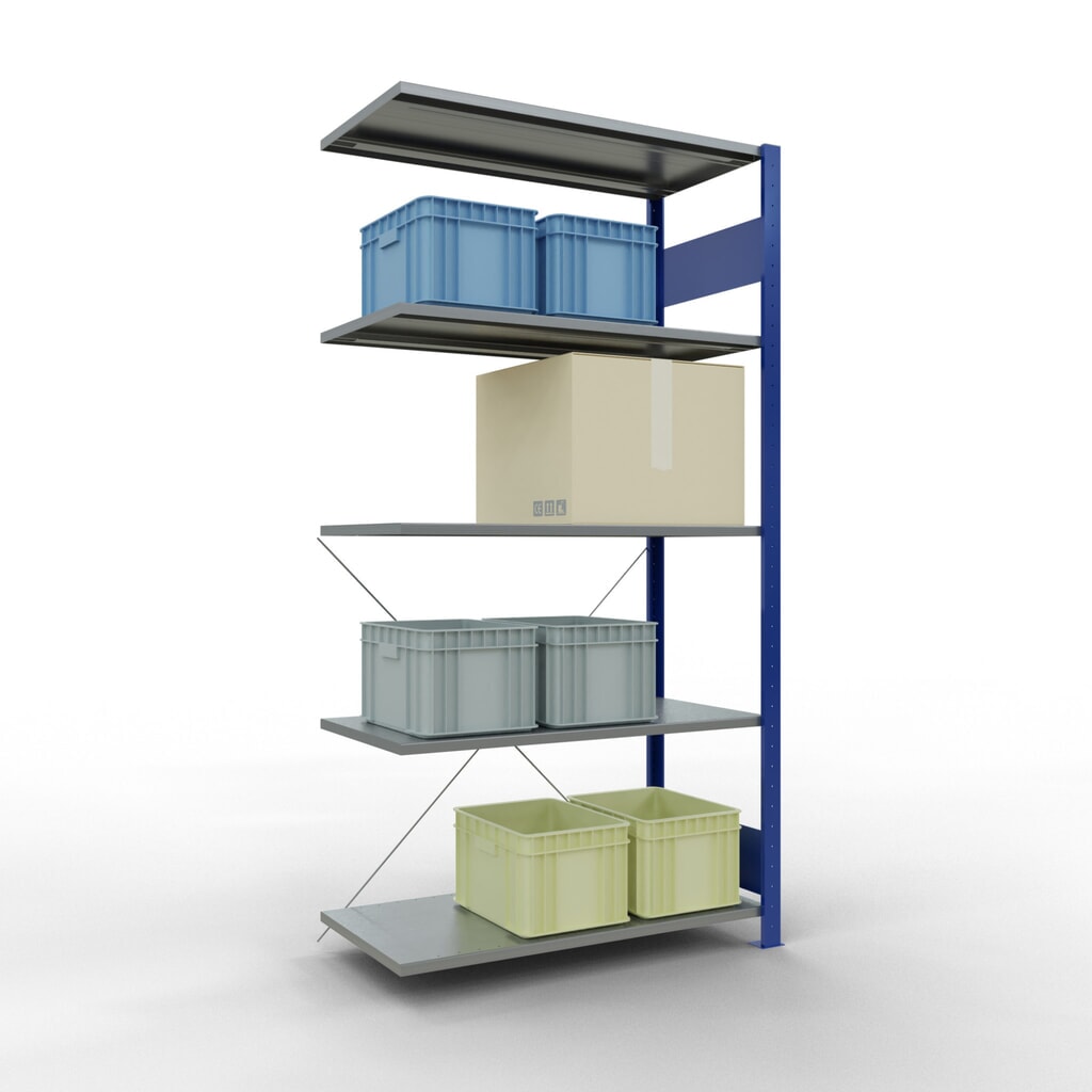 Productafbeelding nr. 4: Legbordstelling SCHULTE steeksysteem, AE, VL 150 kg, gentiaanblauw / verzinkt, hxbxd 2.000 x 1.000 x 500 mm