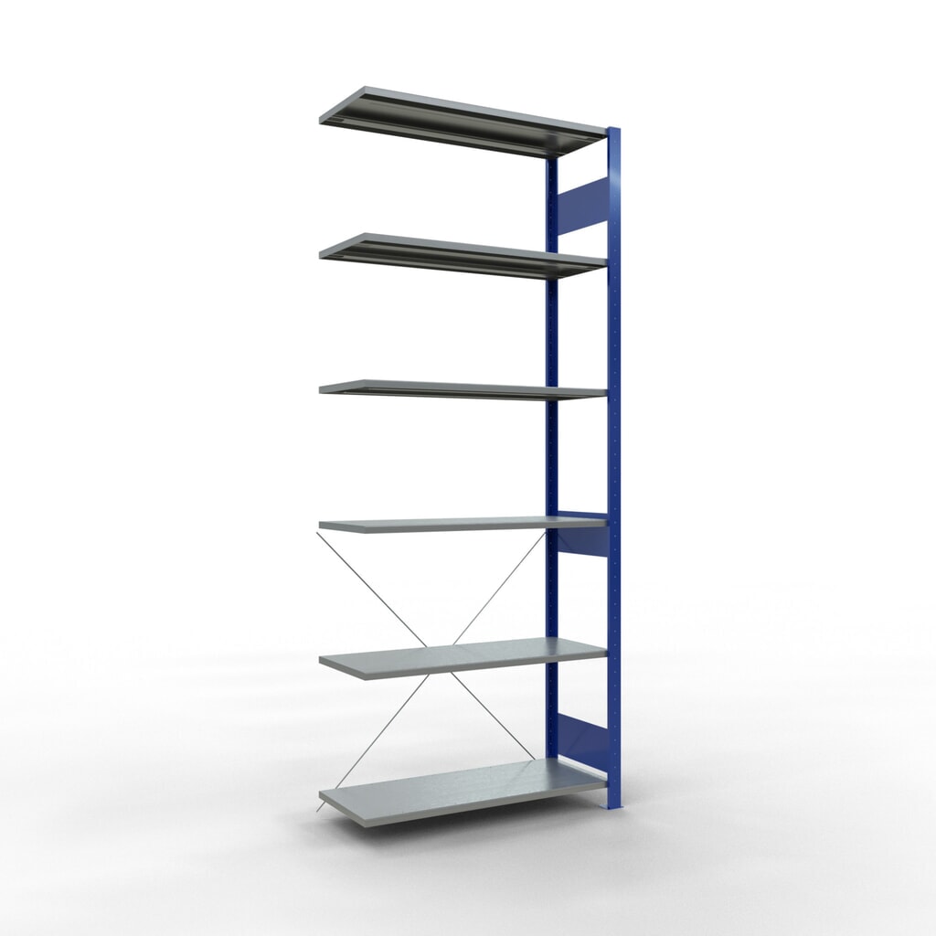 Product afbeelding: Legbordstelling SCHULTE steeksysteem, AE, VL 150 kg, gentiaanblauw / verzinkt, hxbxd 2.500 x 1.000 x 400 mm