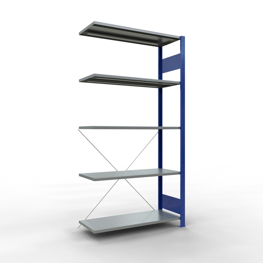 Product afbeelding: Legbordstelling SCHULTE steeksysteem, AE, VL 150 kg, gentiaanblauw / verzinkt, hxbxd 2.000 x 1.000 x 400 mm