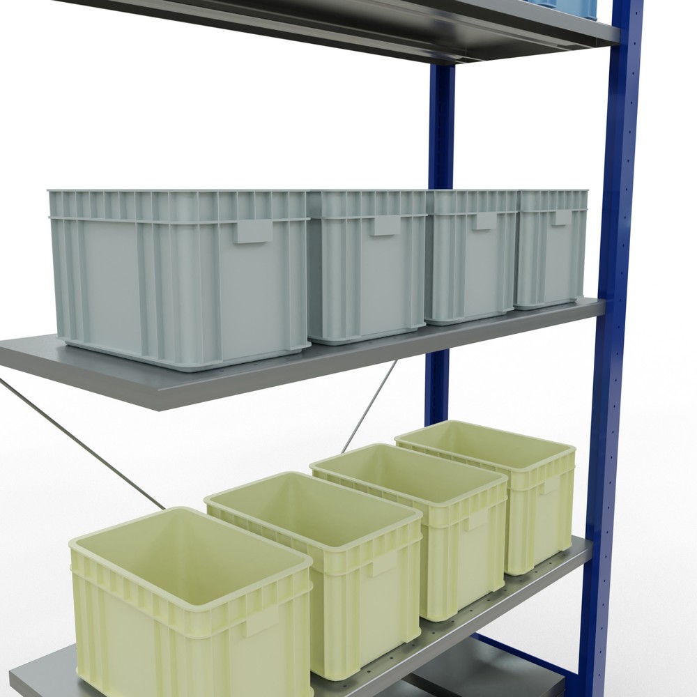 Productafbeelding nr. 3: Legbordstelling SCHULTE steeksysteem, AE, VL 150 kg, gentiaanblauw / verzinkt, hxbxd 2.000 x 1.000 x 400 mm