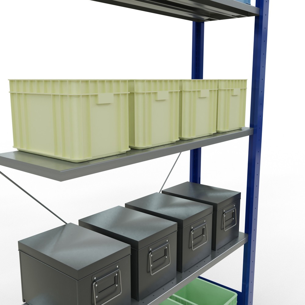 Productafbeelding nr. 3: Legbordstelling SCHULTE steeksysteem, AE, VL 150 kg, gentiaanblauw / verzinkt, hxbxd 2.000 x 1.000 x 300 mm