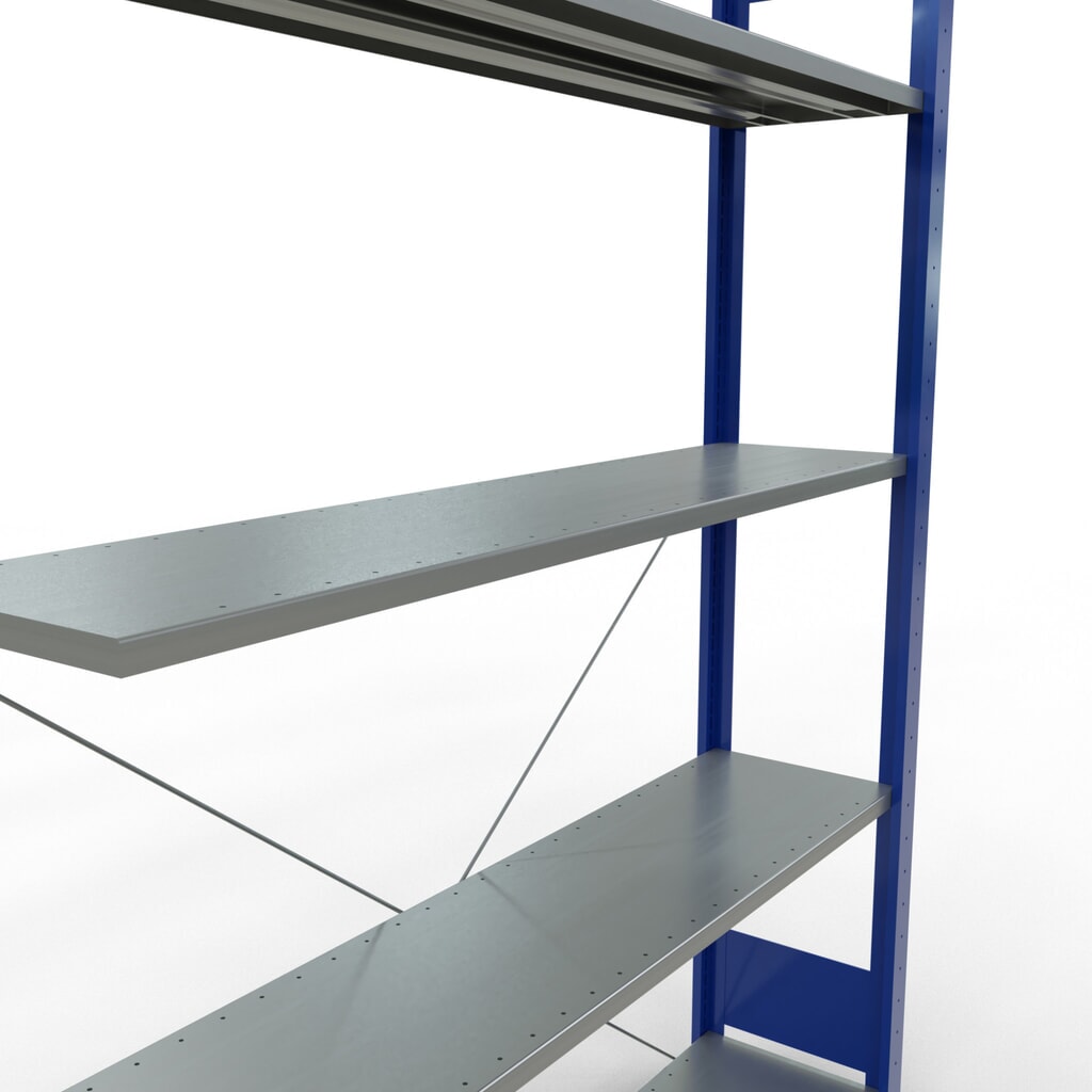 Legbordstelling SCHULTE inhaaksysteem, aanbouwelement, schapbelasting 150 kg, gentiaanblauw/verzinkt, h x b x d 2.000 x 1.300 x 300 mm Productafbeelding nr. 5: Legbordstelling SCHULTE inhaaksysteem, aanbouwelement, schapbelasting 150 kg, gentiaanblauw/verzinkt, h x b x d 2.000 x 1.300 x 300 mm