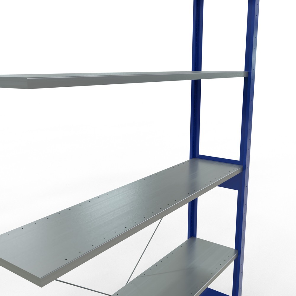 Productafbeelding nr. 5: Legbordstelling SCHULTE inhaaksysteem, aanbouwelement, schapbelasting 150 kg, gentiaanblauw/verzinkt, h x b x d 2.500 x 1.300 x 300 mm