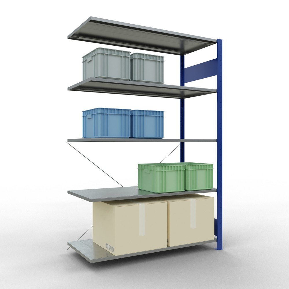 Productafbeelding nr. 3: Legbordstelling SCHULTE steeksysteem, AE, VL 150 kg, gentiaanblauw / verzinkt, hxbxd 2.000 x 1.300 x 600 mm
