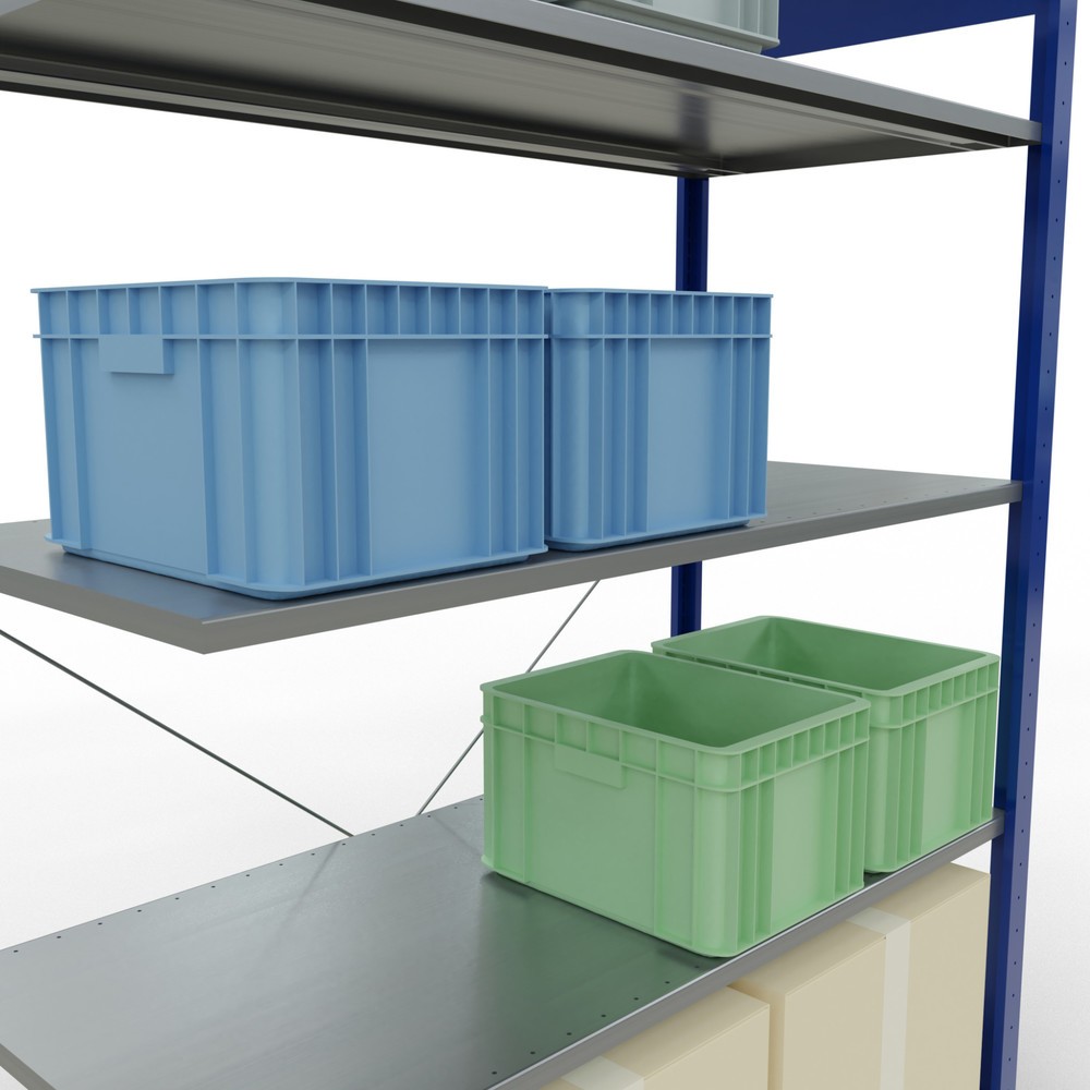 Productafbeelding nr. 4: Legbordstelling SCHULTE steeksysteem, AE, VL 150 kg, gentiaanblauw / verzinkt, hxbxd 2.000 x 1.300 x 600 mm
