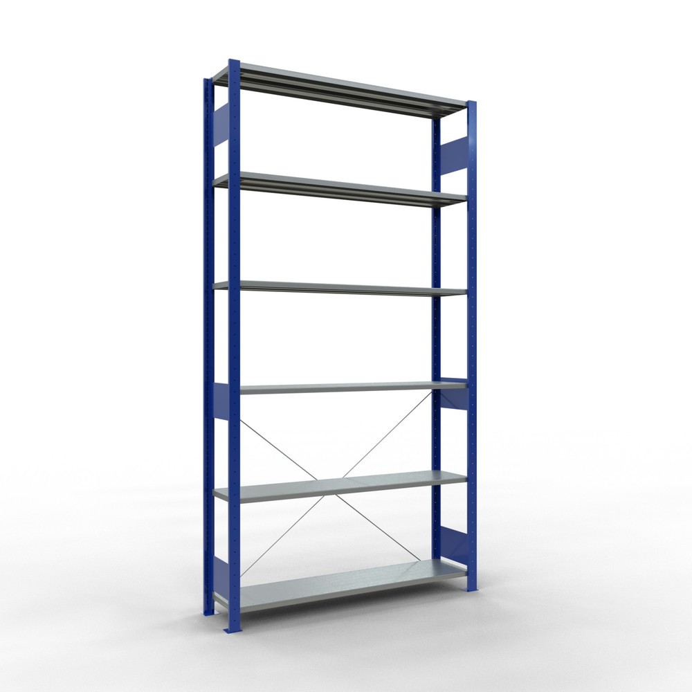 Product afbeelding: Legbordstelling SCHULTE, gentiaanblauw / verzinkt, vaklast 150 kg, hxbxd 2.500 x 1.360 x 336 mm