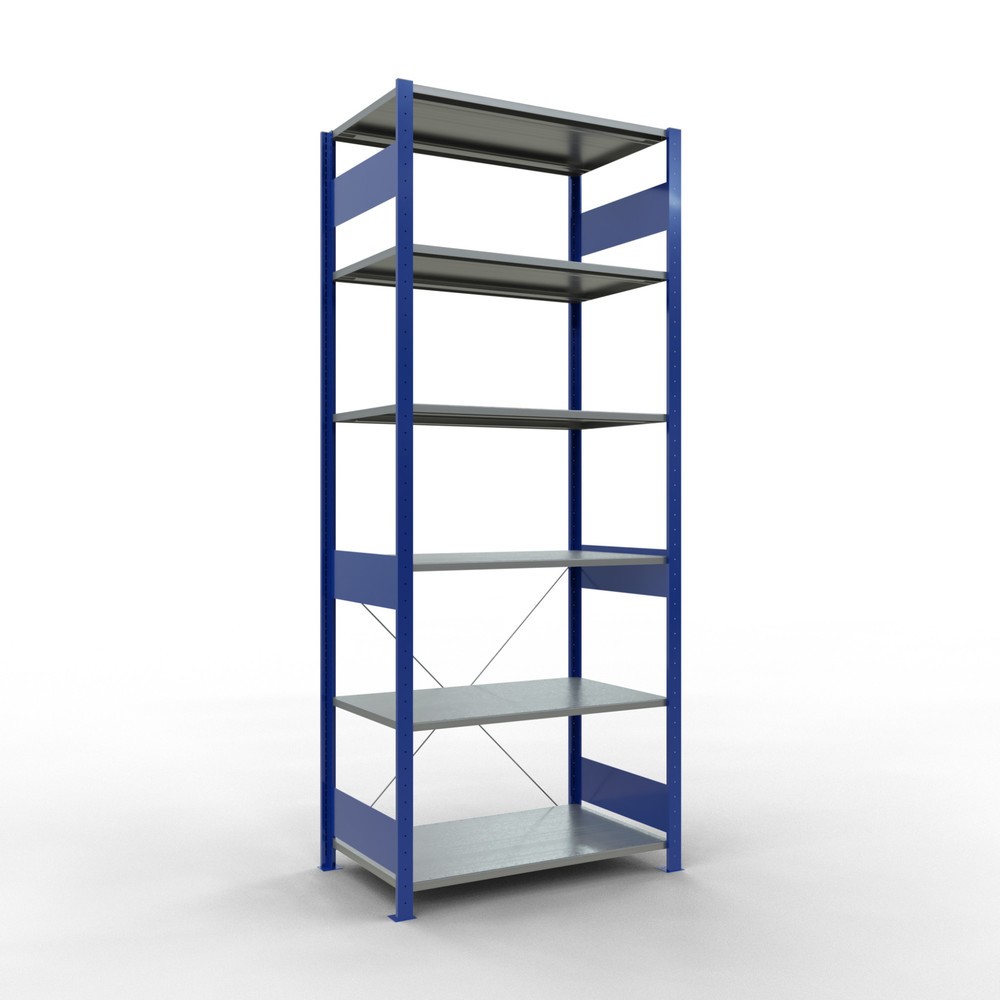 Product afbeelding: Legbordstelling SCHULTE, gentiaanblauw / verzinkt, vaklast 150 kg, hxbxd 2.500 x 1.060 x 636 mm