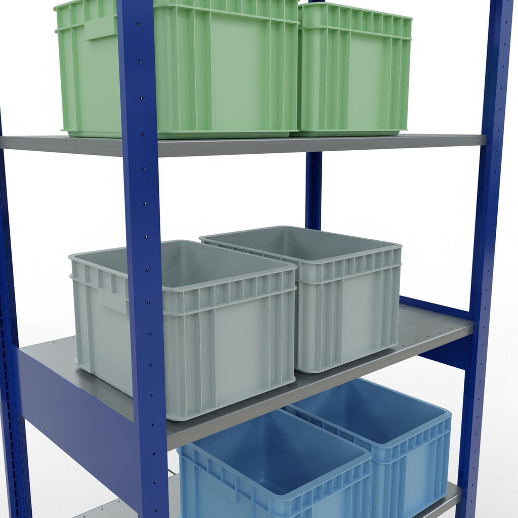 Legbordstelling SCHULTE, gentiaanblauw / verzinkt, vaklast 150 kg, hxbxd 2.500 x 1.060 x 636 mm Productafbeelding nr. 3: Legbordstelling SCHULTE, gentiaanblauw / verzinkt, vaklast 150 kg, hxbxd 2.500 x 1.060 x 636 mm