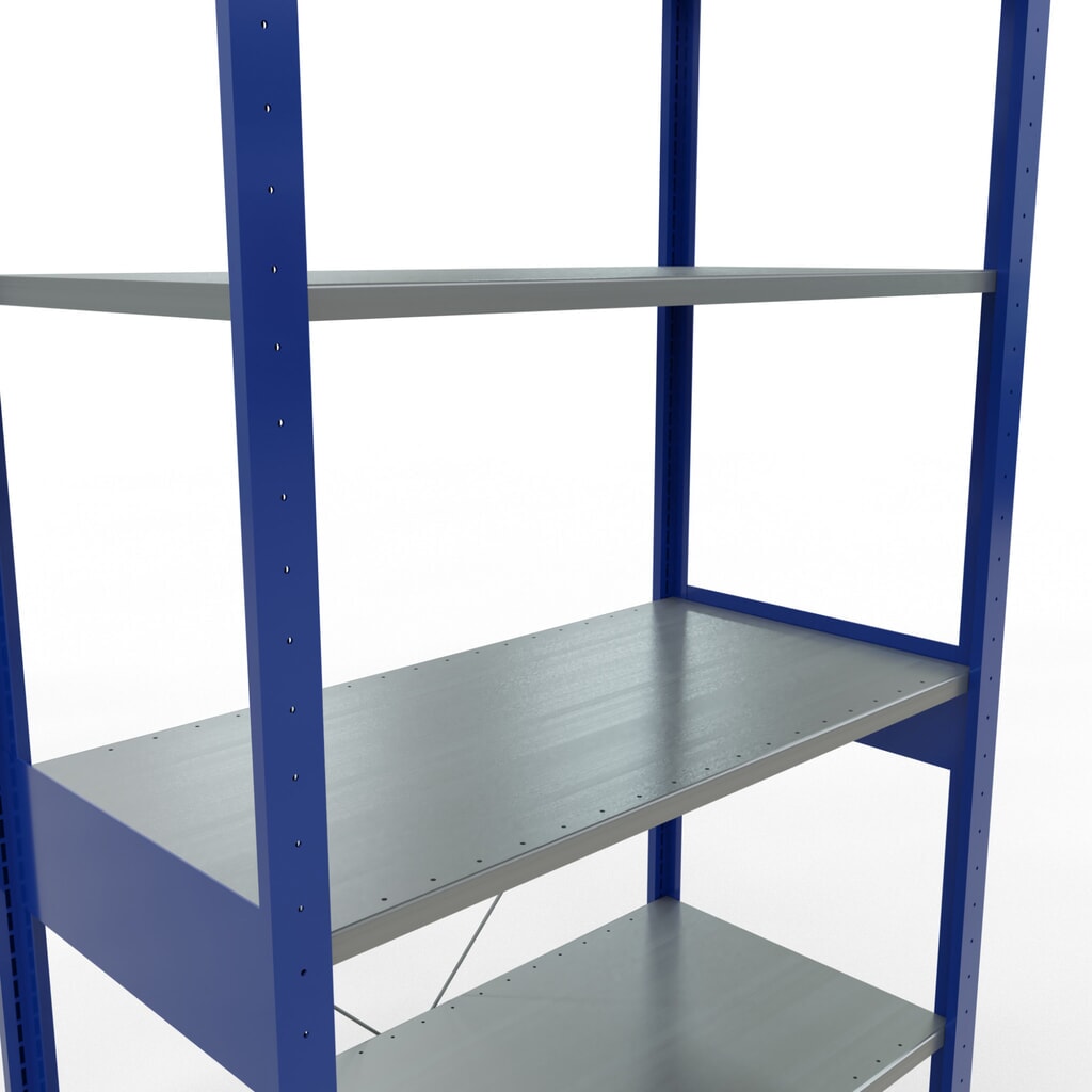 Legbordstelling SCHULTE, gentiaanblauw / verzinkt, vaklast 150 kg, hxbxd 2.500 x 1.060 x 536 mm Productafbeelding nr. 2: Legbordstelling SCHULTE, gentiaanblauw / verzinkt, vaklast 150 kg, hxbxd 2.500 x 1.060 x 536 mm