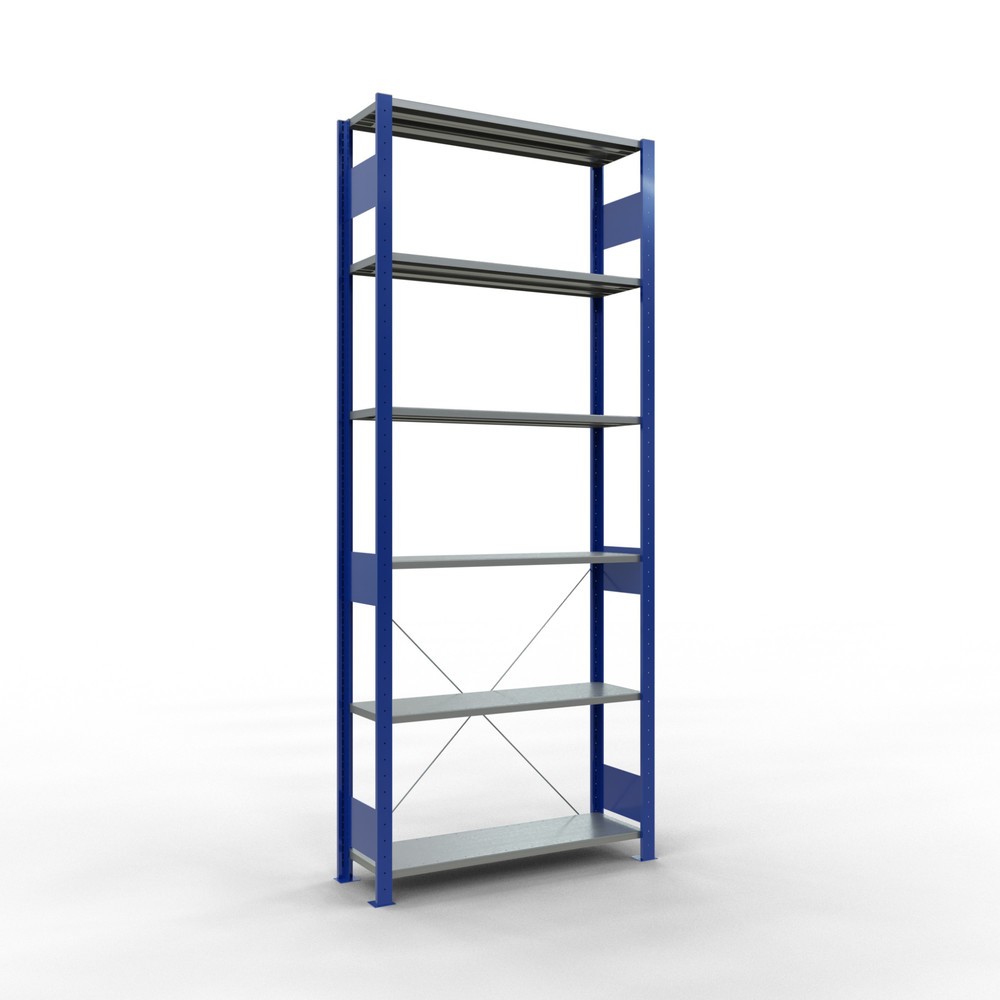 Productafbeelding nr. 1: Legbordstelling SCHULTE, gentiaanblauw / verzinkt, vaklast 150 kg, hxbxd 2.500 x 1.060 x 336 mm