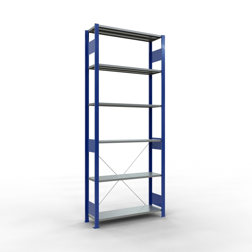 Product afbeelding: Legbordstelling SCHULTE, gentiaanblauw / verzinkt, vaklast 150 kg, hxbxd 2.500 x 1.060 x 336 mm