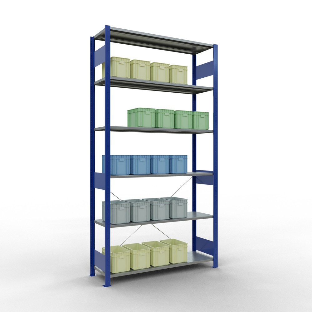 Productafbeelding nr. 3: Legbordstelling SCHULTE, gentiaanblauw / verzinkt, vaklast 150 kg, hxbxd 2.500 x 1.360 x 436 mm