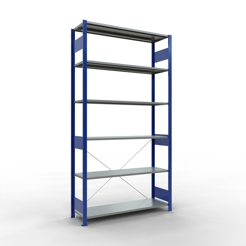 Product afbeelding: Legbordstelling SCHULTE, gentiaanblauw / verzinkt, vaklast 150 kg, hxbxd 2.500 x 1.360 x 436 mm