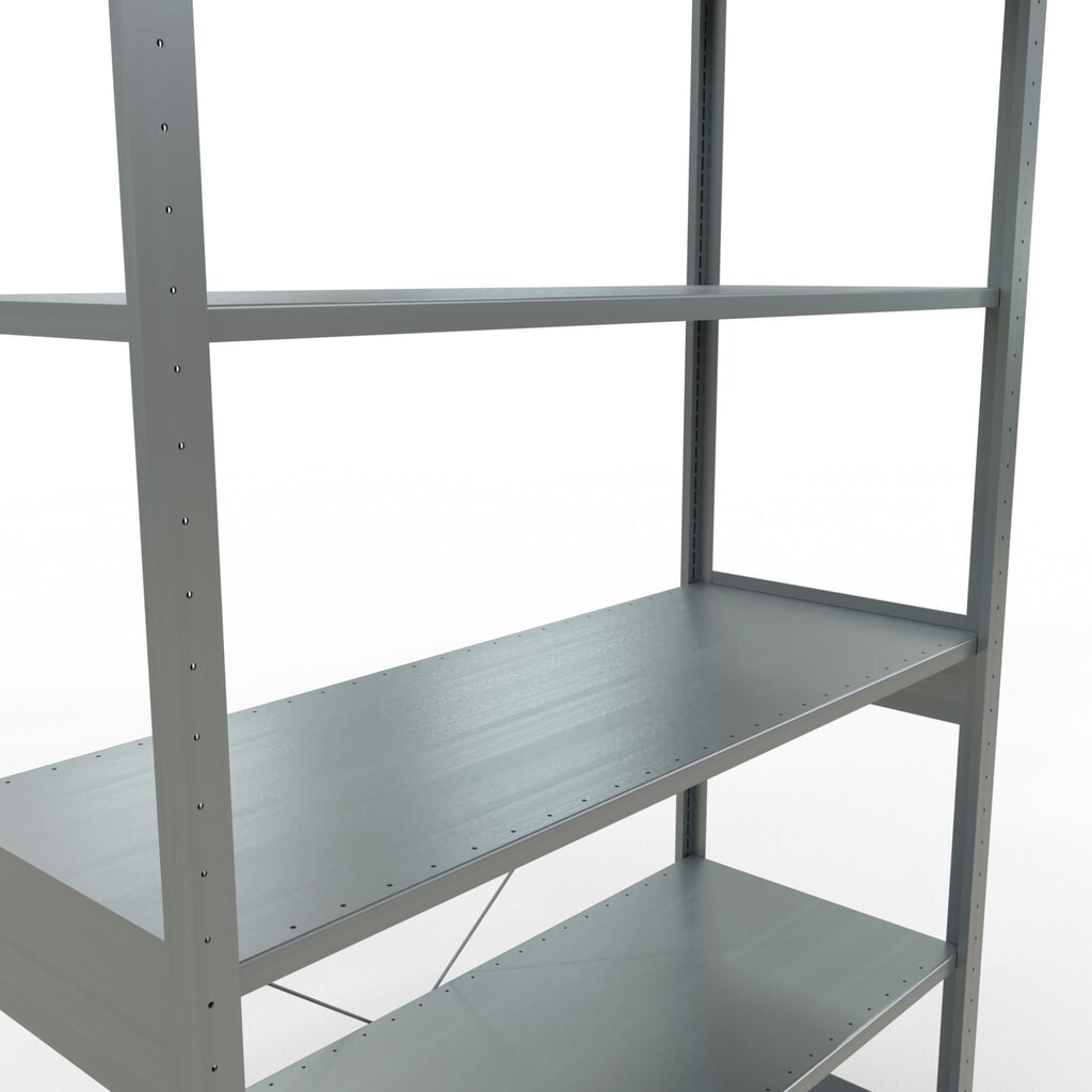 Legbordstelling SCHULTE, verzinkt, vaklast 150 kg, hxbxd 2.500 x 1.360 x 536 mm Productafbeelding nr. 5: Legbordstelling SCHULTE, verzinkt, vaklast 150 kg, hxbxd 2.500 x 1.360 x 536 mm