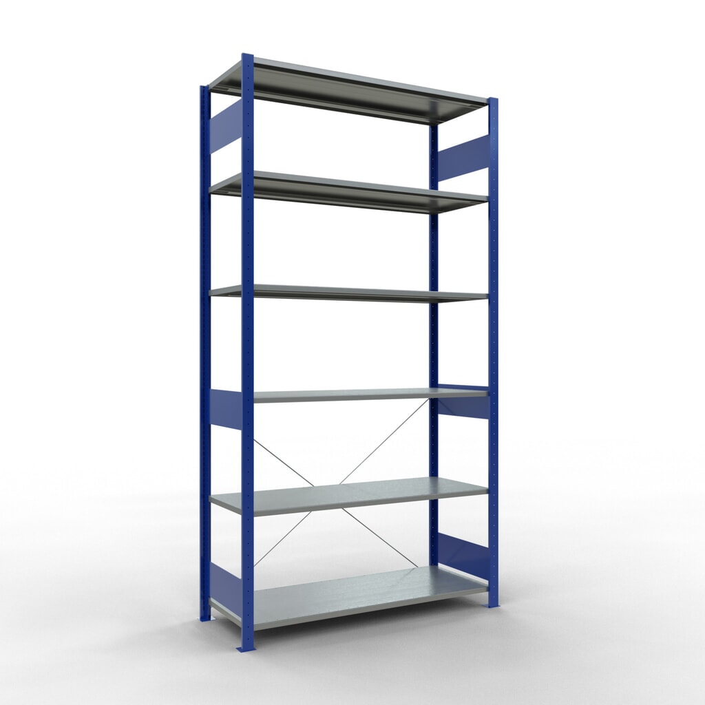 Product afbeelding: Legbordstelling SCHULTE, gentiaanblauw / verzinkt, vaklast 150 kg, hxbxd 2.500 x 1.360 x 536 mm