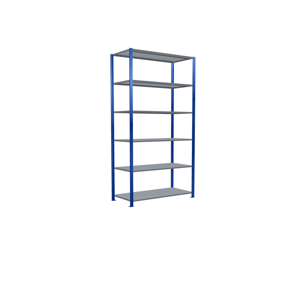 Legbordstelling SCHULTE, gentiaanblauw / verzinkt, vaklast 150 kg, hxbxd 2.500 x 1.360 x 636 mm Productafbeelding nr. 2: Legbordstelling SCHULTE, gentiaanblauw / verzinkt, vaklast 150 kg, hxbxd 2.500 x 1.360 x 636 mm