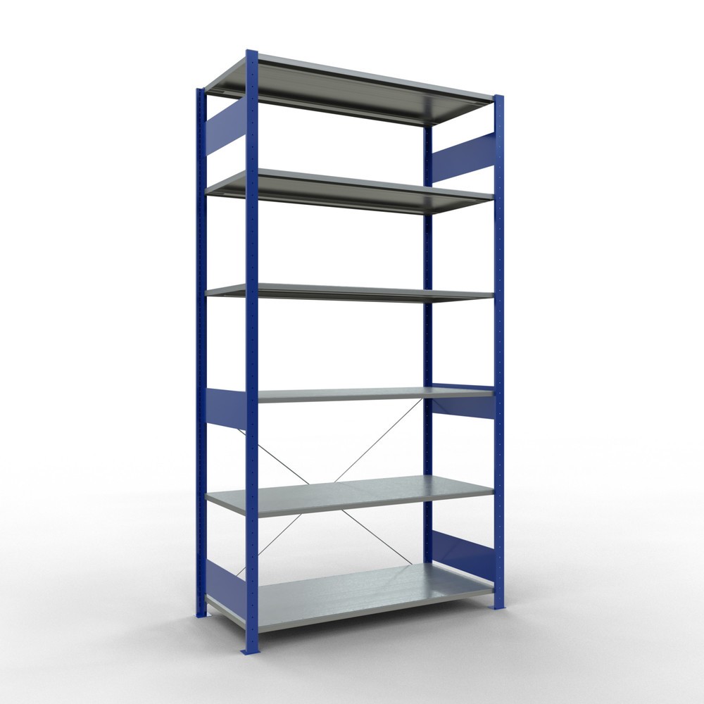 Product afbeelding: Legbordstelling SCHULTE, gentiaanblauw / verzinkt, vaklast 150 kg, hxbxd 2.500 x 1.360 x 636 mm