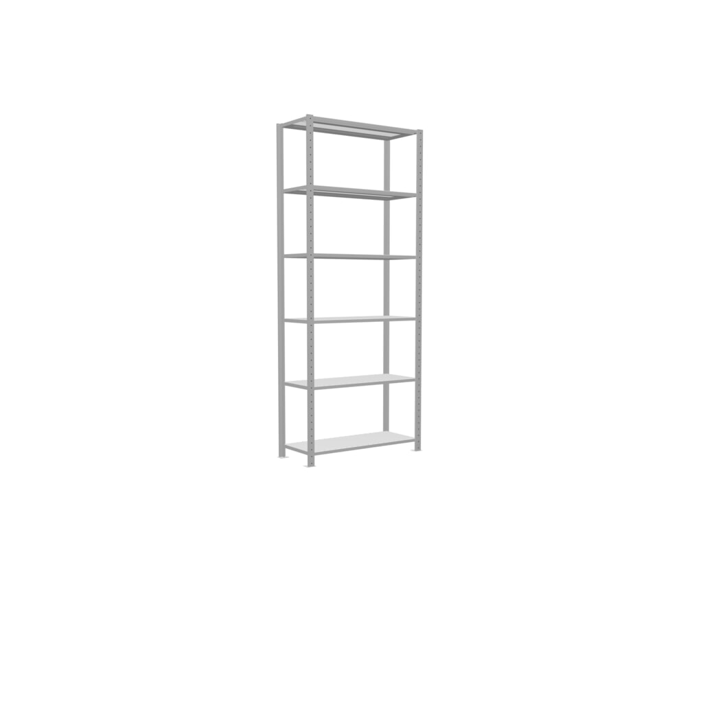 Legbordstelling SCHULTE, lichtgrijs, vaklast 150 kg, hxbxd 2.500 x 1.060 x 436 mm Productafbeelding nr. 2: Legbordstelling SCHULTE, lichtgrijs, vaklast 150 kg, hxbxd 2.500 x 1.060 x 436 mm