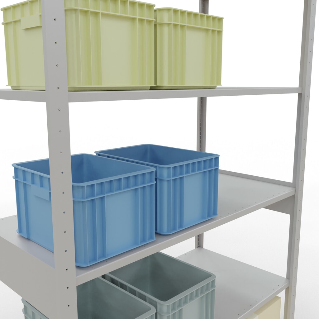 Productafbeelding nr. 4: Legbordstelling SCHULTE, lichtgrijs, vaklast 150 kg, hxbxd 2.500 x 1.360 x 636 mm