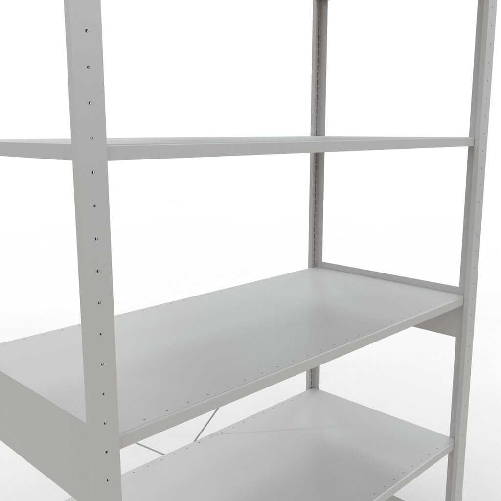 Legbordstelling SCHULTE, lichtgrijs, vaklast 150 kg, hxbxd 2.500 x 1.360 x 636 mm Productafbeelding nr. 5: Legbordstelling SCHULTE, lichtgrijs, vaklast 150 kg, hxbxd 2.500 x 1.360 x 636 mm