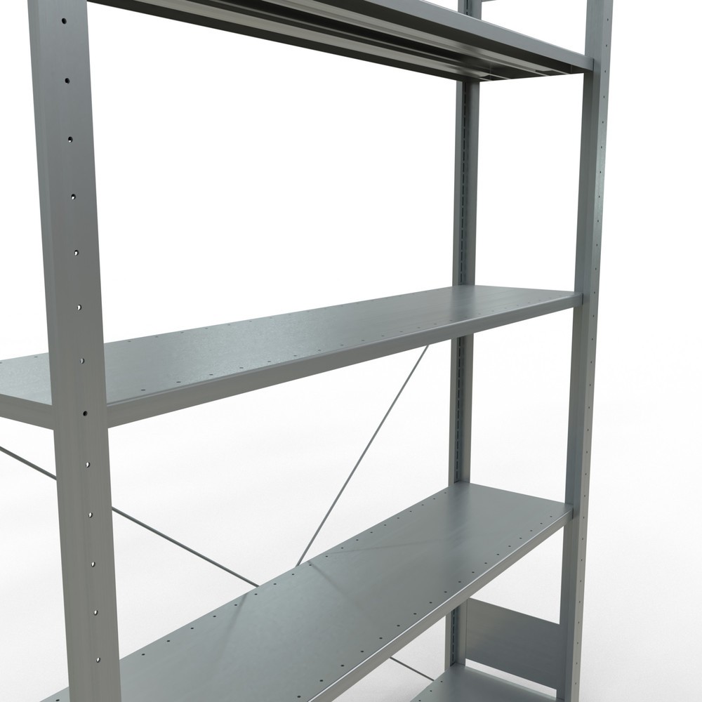 Productafbeelding nr. 2: Legbordstelling SCHULTE, verzinkt, met 5 legborden van plaatstaal, vaklast 150 kg, hxbxd 2.000 x 1.360 x 336 mm
