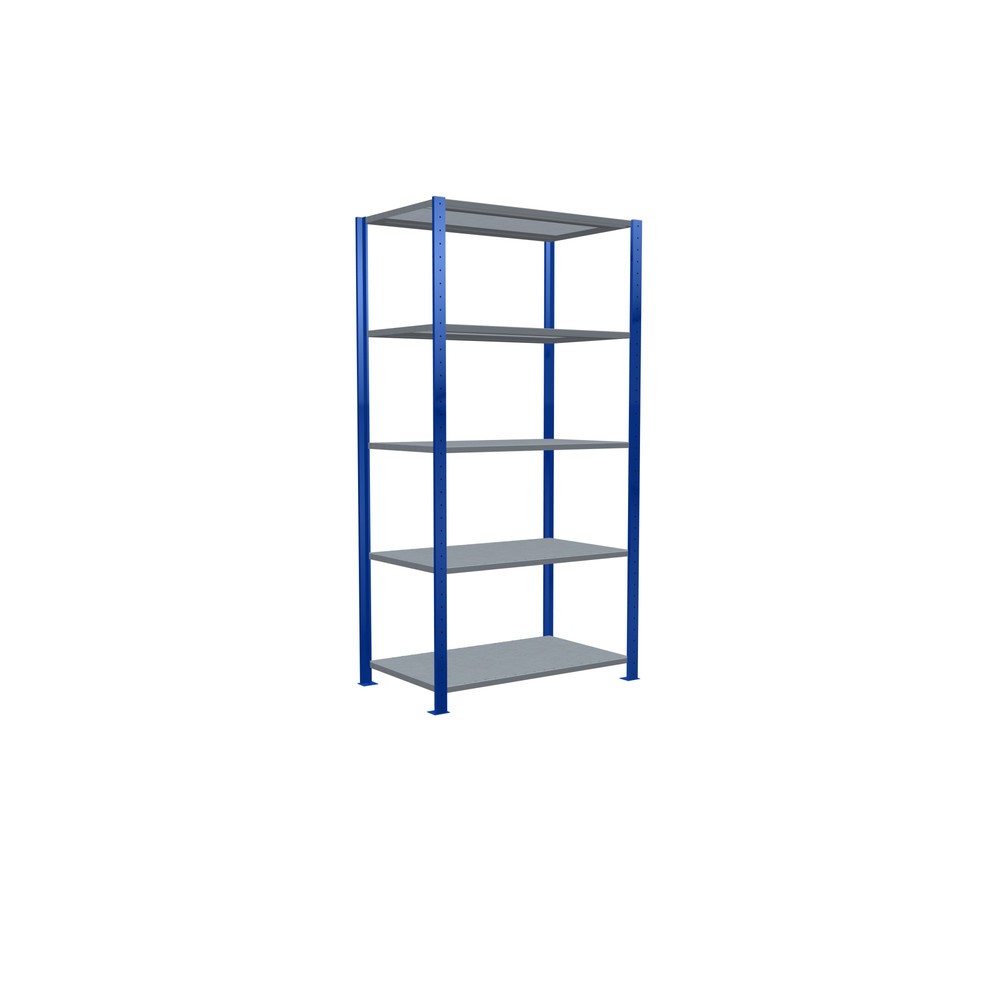 Productafbeelding nr. 5: Legbordstelling SCHULTE, gentiaanblauw / verzinkt, met 5 legborden van plaatstaal, vaklast 150 kg, hxbxd 2.000 x 1.060 x 636 mm
