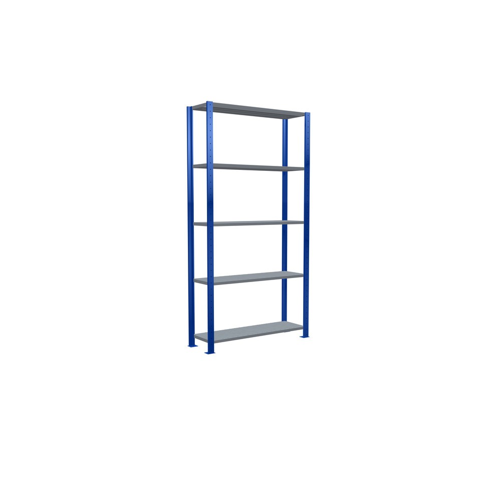 Productafbeelding nr. 5: Legbordstelling SCHULTE, gentiaanblauw / verzinkt, met 5 legborden van plaatstaal, vaklast 150 kg, hxbxd 2.000 x 1.060 x 336 mm