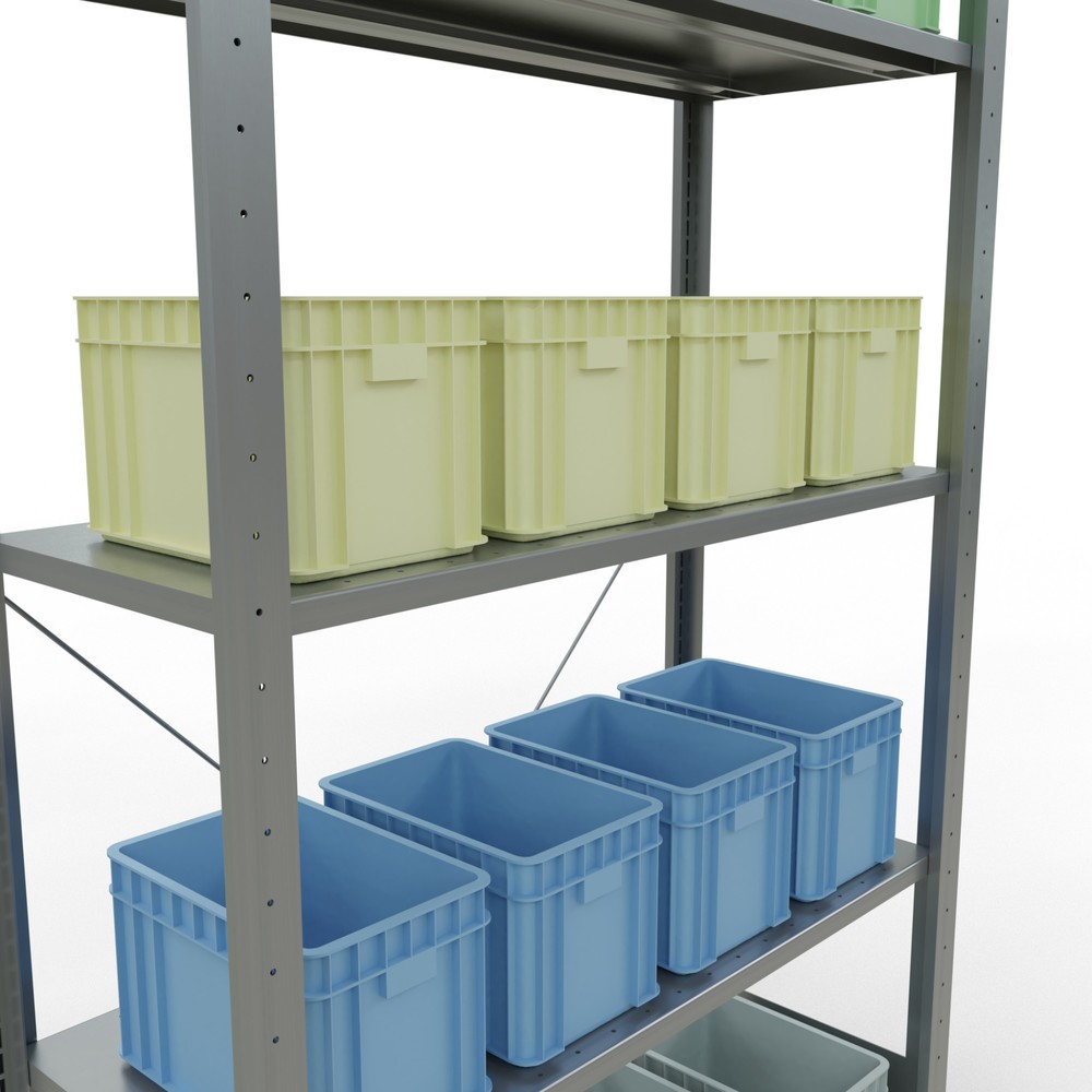Productafbeelding nr. 4: Legbordstelling SCHULTE, verzinkt, met 5 legborden van plaatstaal, vaklast 150 kg, hxbxd 2.000 x 1.060 x 436 mm