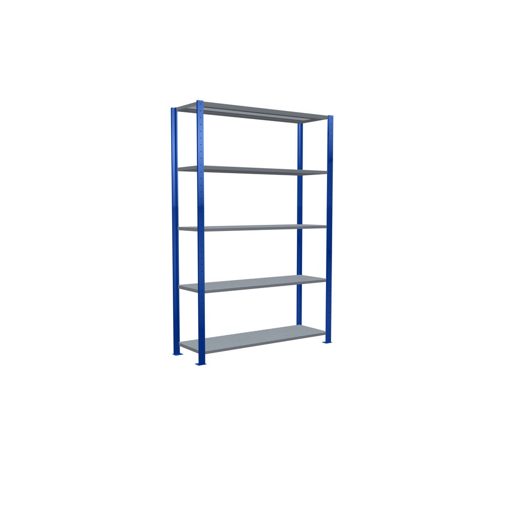Productafbeelding nr. 2: Legbordstelling SCHULTE, gentiaanblauw / verzinkt, met 5 legborden van plaatstaal, vaklast 150 kg, hxbxd 2.000 x 1.360 x 436 mm