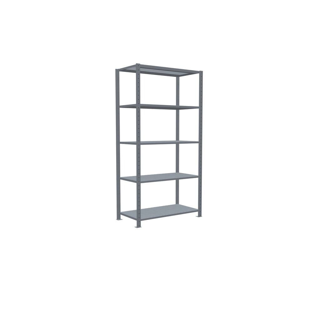 Legbordstelling SCHULTE, verzinkt, met 5 legborden van plaatstaal, vaklast 150 kg, hxbxd 2.000 x 1.060 x 536 mm Productafbeelding nr. 2: Legbordstelling SCHULTE, verzinkt, met 5 legborden van plaatstaal, vaklast 150 kg, hxbxd 2.000 x 1.060 x 536 mm