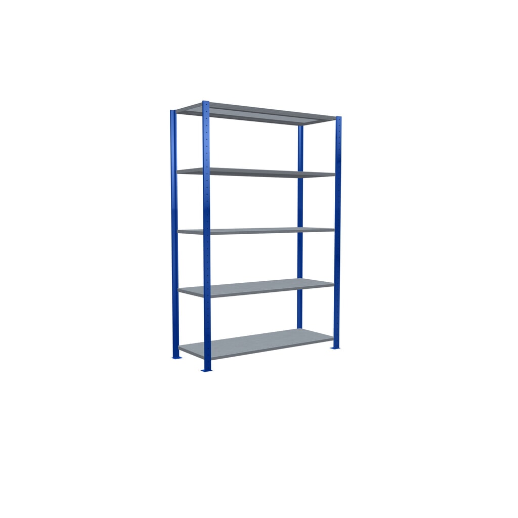 Legbordstelling SCHULTE, gentiaanblauw / verzinkt, met 5 legborden van plaatstaal, vaklast 150 kg, hxbxd 2.000 x 1.360 x 536 mm Productafbeelding nr. 2: Legbordstelling SCHULTE, gentiaanblauw / verzinkt, met 5 legborden van plaatstaal, vaklast 150 kg, hxbxd 2.000 x 1.360 x 536 mm