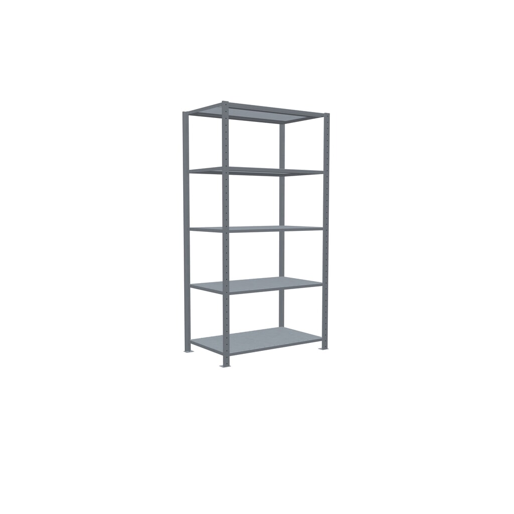 Productafbeelding nr. 2: Legbordstelling SCHULTE, verzinkt, met 5 legborden van plaatstaal, vaklast 150 kg, hxbxd 2.000 x 1.060 x 636 mm