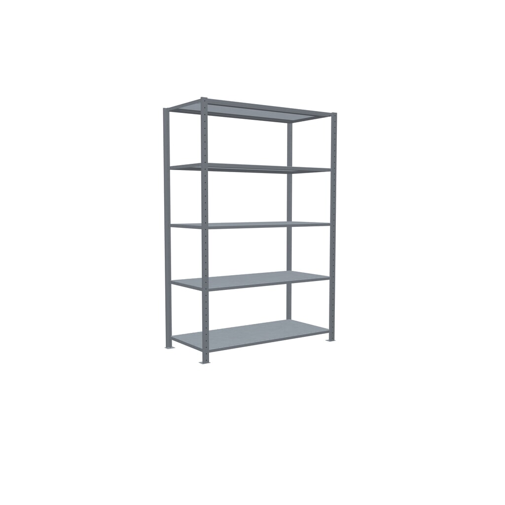 Productafbeelding nr. 2: Legbordstelling SCHULTE, verzinkt, met 5 legborden van plaatstaal, vaklast 150 kg, hxbxd 2.000 x 1.360 x 636 mm