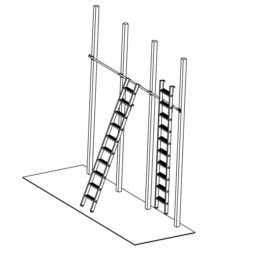 Stellingladder KRAUSE® met treden en haken voor ronde buis, stahoogte 0,70 m Productafbeelding nr. 2: Stellingladder KRAUSE® met treden en haken voor ronde buis, stahoogte 0,70 m