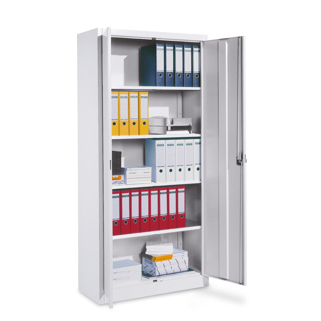 Vleugeldeurkast, hxbxd 1.950 x 940 x 400 mm, legborden gelakt Product afbeelding: Vleugeldeurkast, hxbxd 1.950 x 940 x 400 mm, legborden gelakt