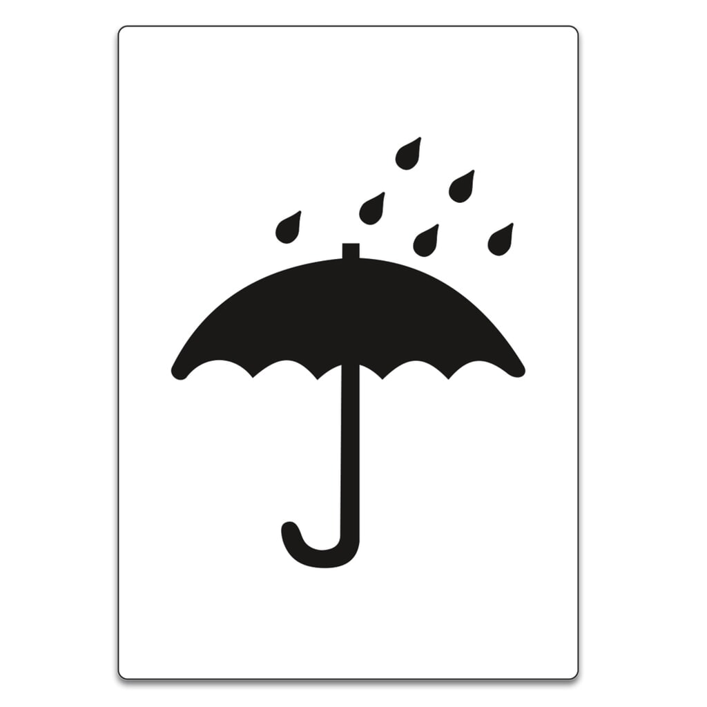 Product afbeelding: Stickers verpakkingsmarkering "vor Nässe schützen", b x l 74 x 105 mm, 1.000 stuks/verpakkingseenheid