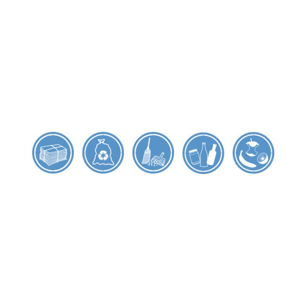 Product afbeelding: Stickerset voor kringloopafvalbak stumpf®, rond, 5 stuks per verpakkingseenheid