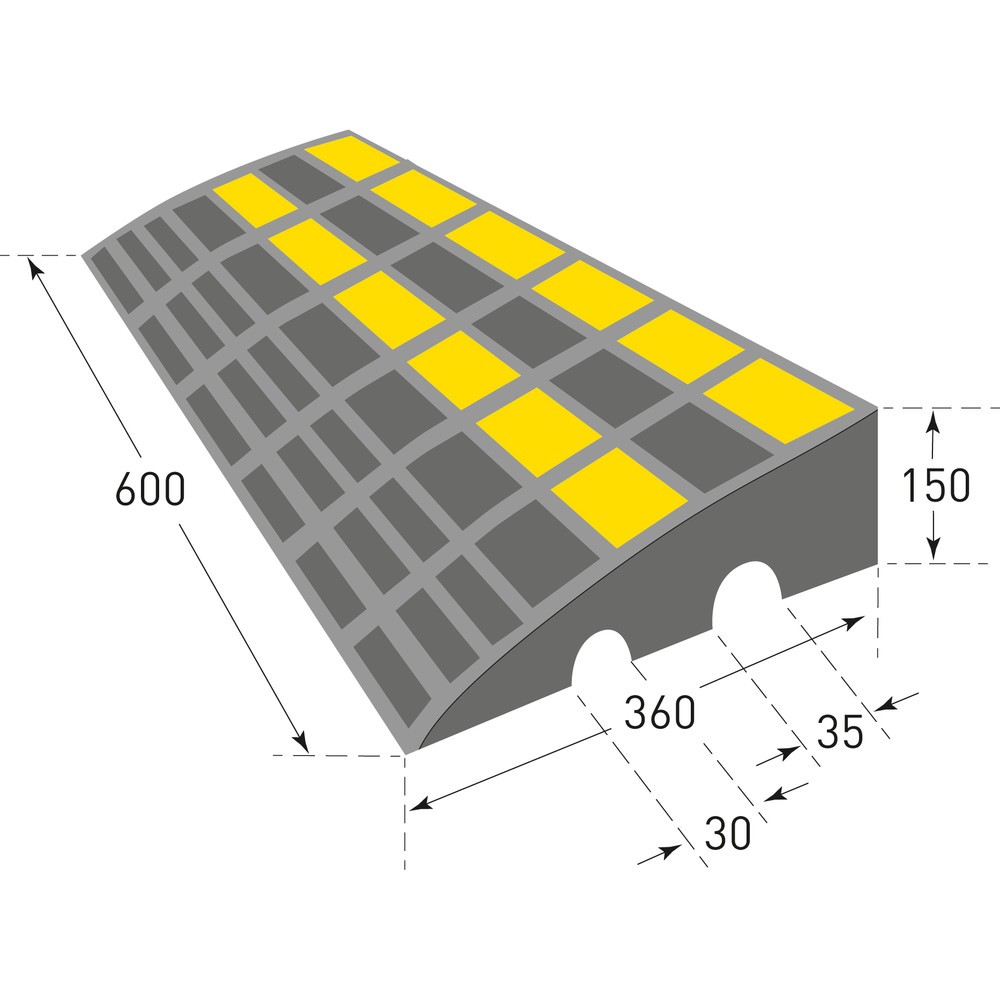 Productafbeelding nr. 2: Stoeprand drempel, hard rubber, hxbxd 150 x 600 x 360 mm