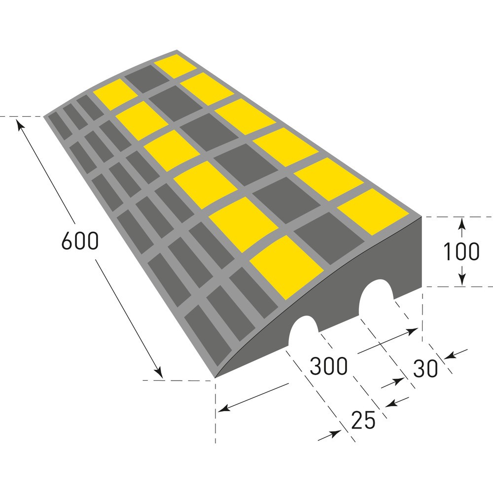 Productafbeelding nr. 2: Stoeprand drempel, hard rubber, hxbxd 100 x 600 x 300 mm