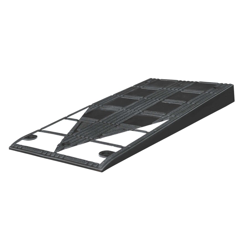 Stoeprand drempel MORAVIA van gevulkaniseerd rubber, bxhxd 450 x 75 x 1.000 mm, zwart-wit, incl. bevestigingsmateriaal Product afbeelding: Stoeprand drempel MORAVIA van gevulkaniseerd rubber, bxhxd 450 x 75 x 1.000 mm, zwart-wit, incl. bevestigingsmateriaal