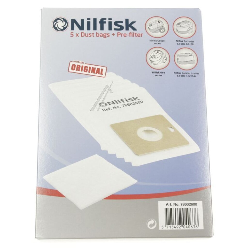 Stofzak voor professionele stofzuiger Nilfisk® Coupé Neo Energy, 5 stuks/VE Product afbeelding: Stofzak voor professionele stofzuiger Nilfisk® Coupé Neo Energy, 5 stuks/VE