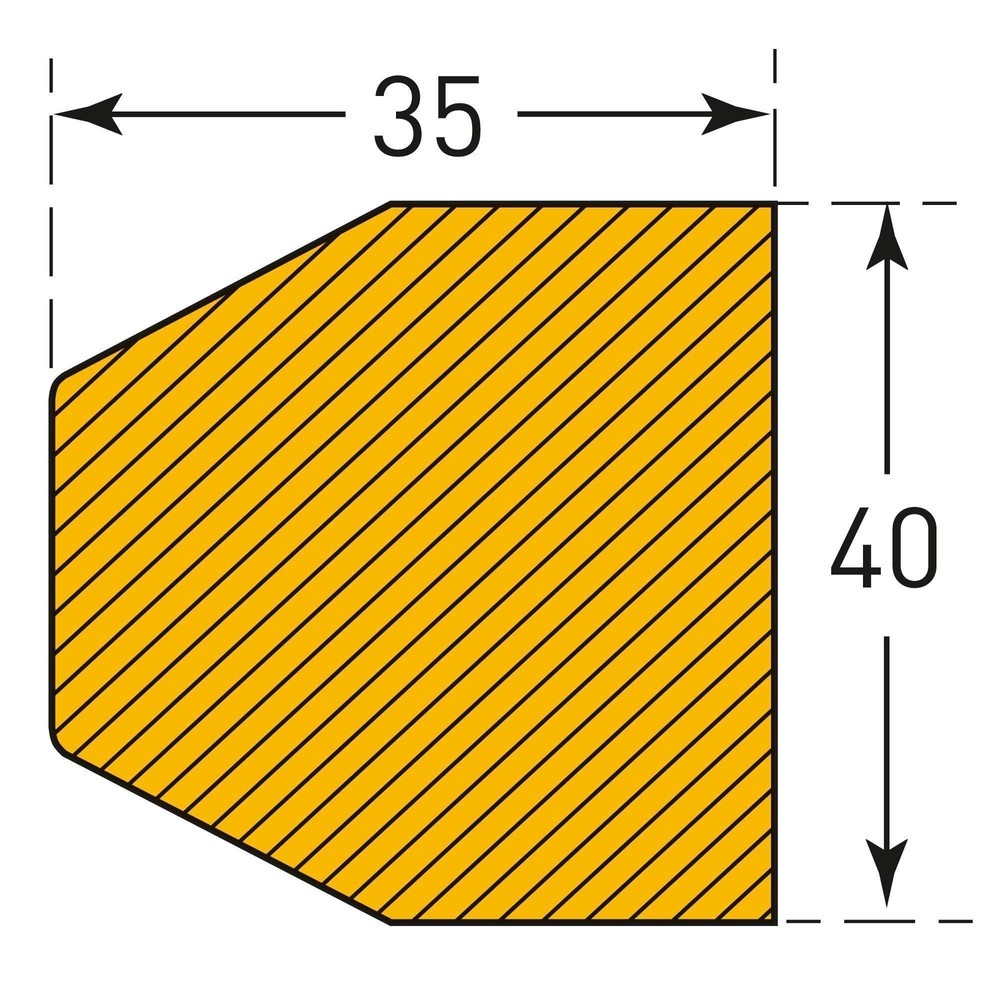 Productafbeelding nr. 4: Stootbescherming voor oppervlakken MORAVIA, trapeziumvormig, zelfklevend, hxb 35 x 40 mm, lengte 1 m