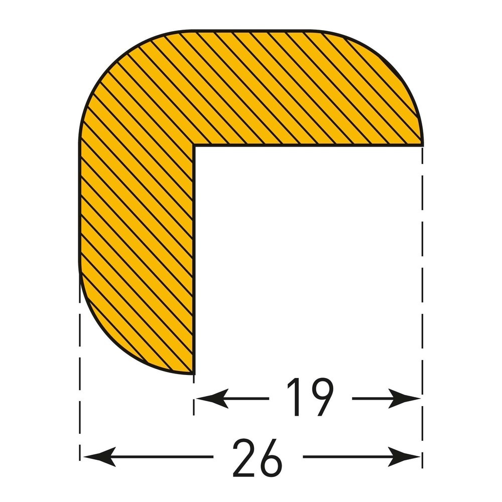 Productafbeelding nr. 3: Stootbescherming voor randen MORAVIA, hoekvormig, zelfklevend, halfrond, hxb 26 x 26 mm, lengte 1 m