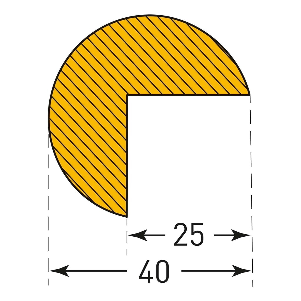 Stootbescherming voor randen MORAVIA, rond, zelfklevend, hxb 40 x 40 mm, lengte 1 m Productafbeelding nr. 4: Stootbescherming voor randen MORAVIA, rond, zelfklevend, hxb 40 x 40 mm, lengte 1 m
